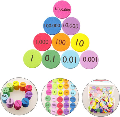 Uonlytech 300Pcs Eva Place Value Disks Manipulatives Non Slip Learning for Math Skills for Educational Activities and Early Numeracy