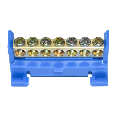 10 Positions Terminal Bus Bar Block 6 Pack Brass Wire Screw for Car Boat Marine Ground Power Distribution Grounding Electrical Bars Strip Block for 12V-110V, Blue