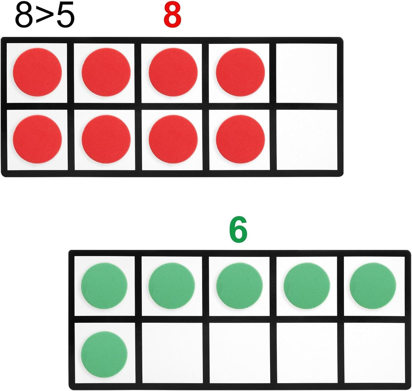 Bright Creations Giant Magnetic Ten Frames for Classroom Learning - 4 Pack Multi-Color Magnetic Frames with 48 Math Counters (12.25 x 5 in)