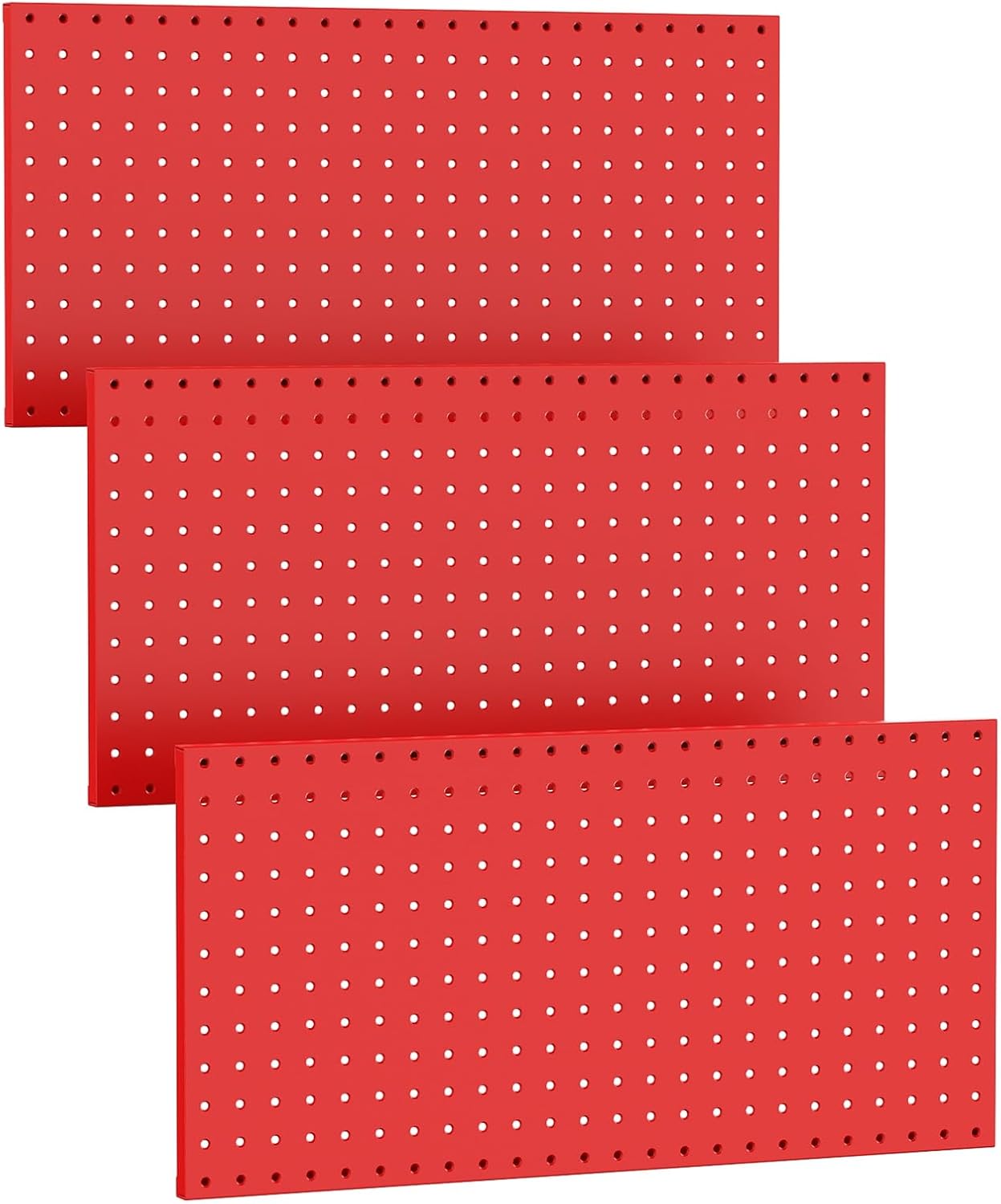 TORACK 3 PCS Metal Pegboard Panels(12x24 inch) for Wall Garage Tools Storage Pegboard for Workbench, Modular Peg Board Tool Organizer Board Kit(Pack of 3, Orange)