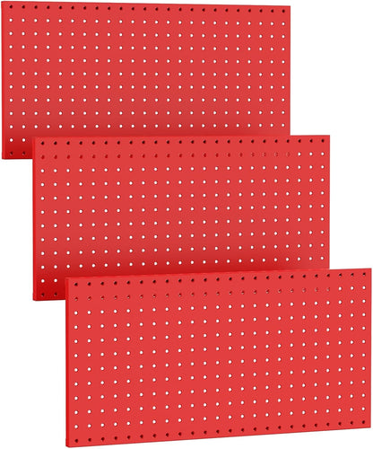 TORACK 3 PCS Metal Pegboard Panels(12x24 inch) for Wall Garage Tools Storage Pegboard for Workbench, Modular Peg Board Tool Organizer Board Kit(Pack of 3, Orange)
