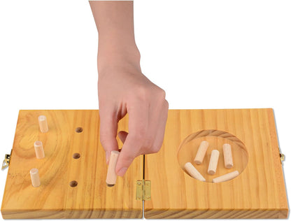Ultrassist 9 Hole Wooden Pegboard for Occupational Therapy, Nine Hole Pegboard Test Kit to Improve Finger Dexterity, Fine Motor Skill Test