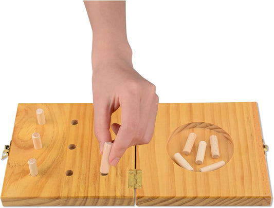 Ultrassist 9 Hole Wooden Pegboard for Occupational Therapy, Nine Hole Pegboard Test Kit to Improve Finger Dexterity, Fine Motor Skill Test