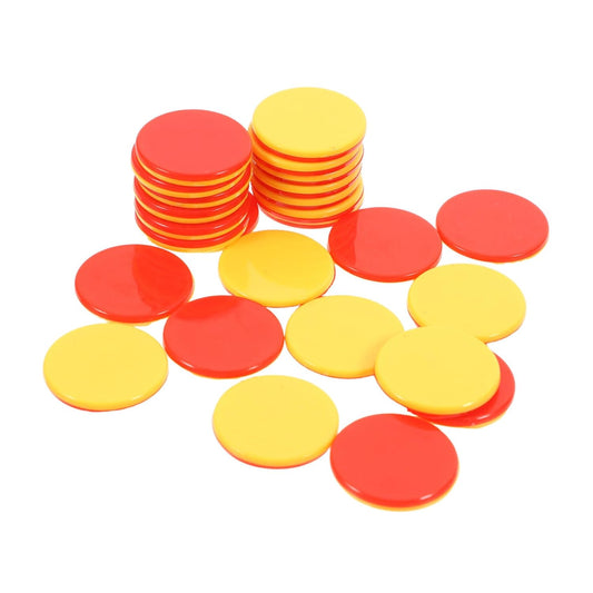 NUOBESTY 100pcs Dual Color Math Counters Chips for Counting and Sorting Round Disks for Learning Math Skills for Teaching Patterns Probability and