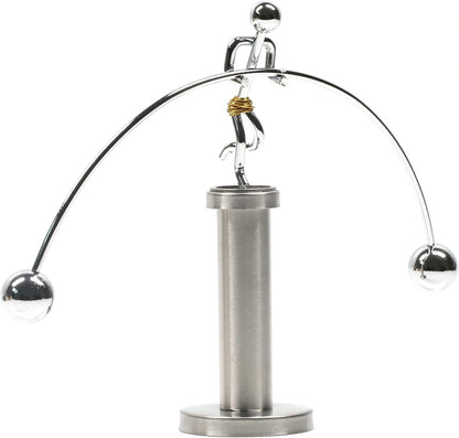 Sunnytech Steel Balance Physics Toy Weightlifter Kinetic Art Balance Toy Balancing Decompressive Science Home Office Toy for Desk Decor WJ020