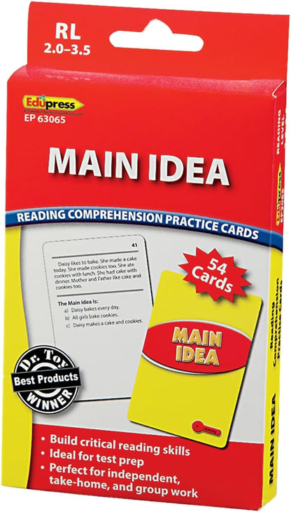 Edupress Reading Comprehension Practice Cards, Informational Text, Red Level (EP63437) Medium