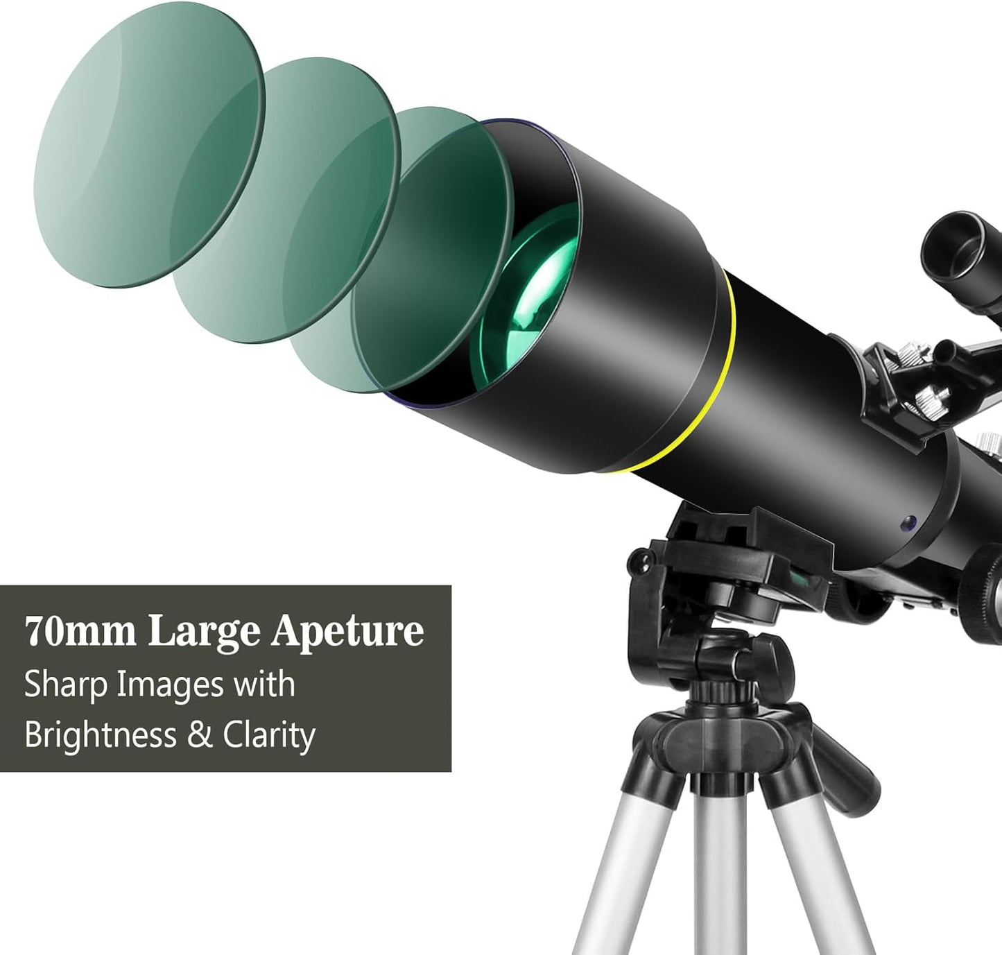 Telescopes, Telescope for Kids and Adults Beginners, 70mm Aperture 400mm Focus Length Refractor Travel Telescope with AZ Mount for Observe The Moon and Landscape (Blue)