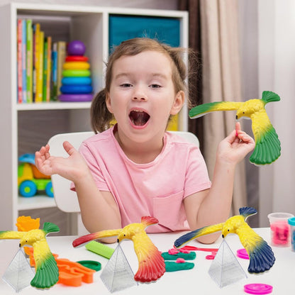 4PCS Balance Bird Gravity Bird with Pyramid Combination Physics Toy Physical Science Adults Office Desktop for Science Lovers Children and Teachers of All Ages