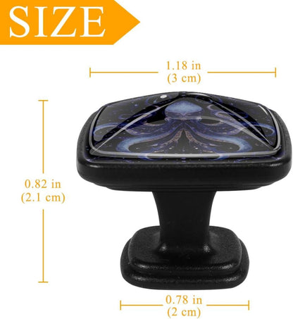 4 Pack Cabinet Knobs Drawer Pulls, 30mm Round ABS Glass Drawer Hardware Growing Butterfly Cabinet Handles with Screws for Dressers Kitchens Cupboard