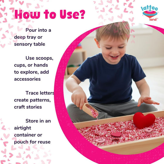 Lattooland Princess Sensory Rice for Girls | Pink Rose & Ruby Royal Colored Rice | Sensory Bin Filler | Non-Toxic Pretend Play | Montessori Fine Motor Toy | Birthday Gift Age 2 3 4 5 6 7