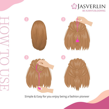 JASVERLIN Hair Beader Tool: Automatic Beads Loader for Braids, Ponytails, and Hair Threading Applicator Set (15 pcs, Black)