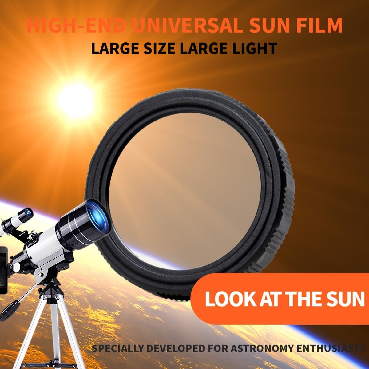 150x Telescope, 70mm Aperture Telescope, High Magnification, Portable Astronomical Telescope (White)