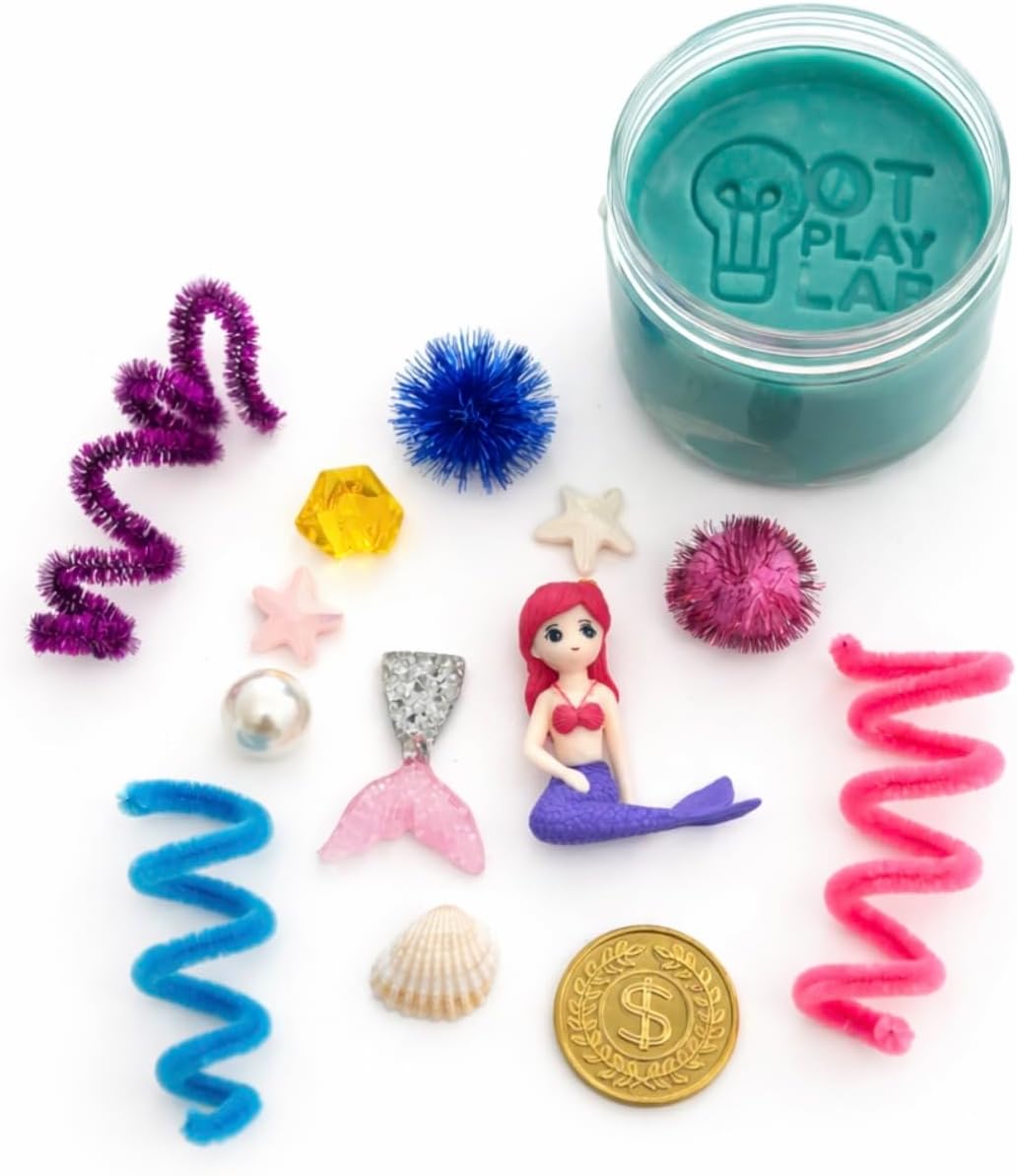 OT Play Lab: Grab'N'Go Sensory Play Dough Jar | Screen-Free Toddler Activity Kit | Fine Motor | All-Natural (Easter Breeze)
