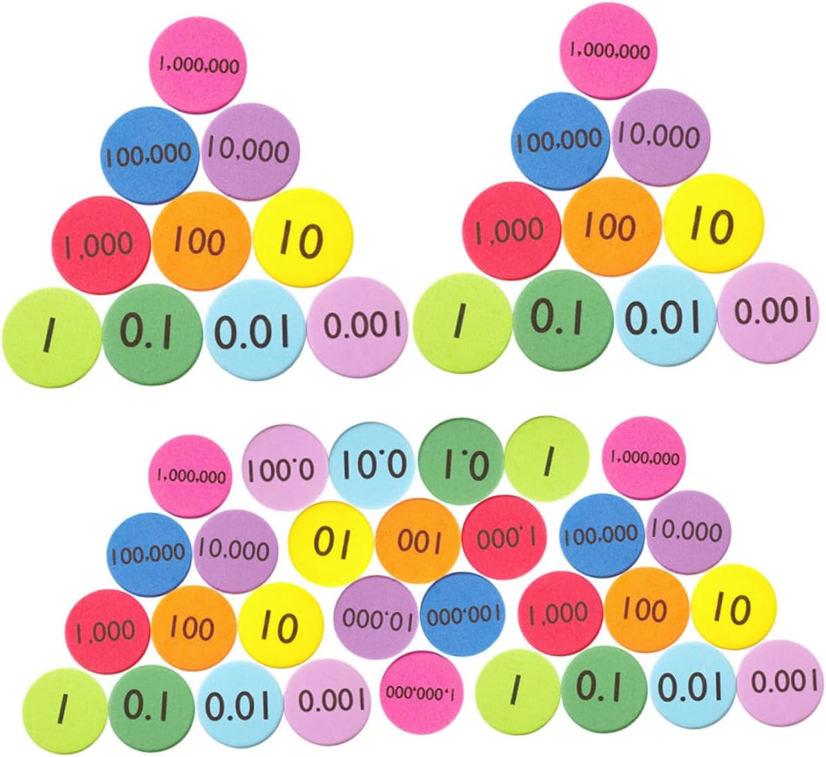 Uonlytech 300Pcs Eva Place Value Disks Manipulatives Non Slip Learning for Math Skills for Educational Activities and Early Numeracy