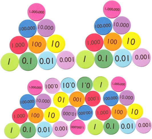 Uonlytech 300Pcs Eva Place Value Disks Manipulatives Non Slip Learning for Math Skills for Educational Activities and Early Numeracy