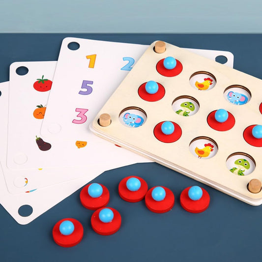 Montessori Wooden Memory Matching Game, Concentration & Fine Motor Skills Toy for Toddlers