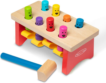 MeMelissa & Doug Deluxe Pounding Bench Wooden Preschool Learning Toy with Mallet Classic Wooden Toddler Toys for Ages 2+Lissa & Doug Deluxe Pounding Bench Wooden Preschool Learning Toy with Mallet