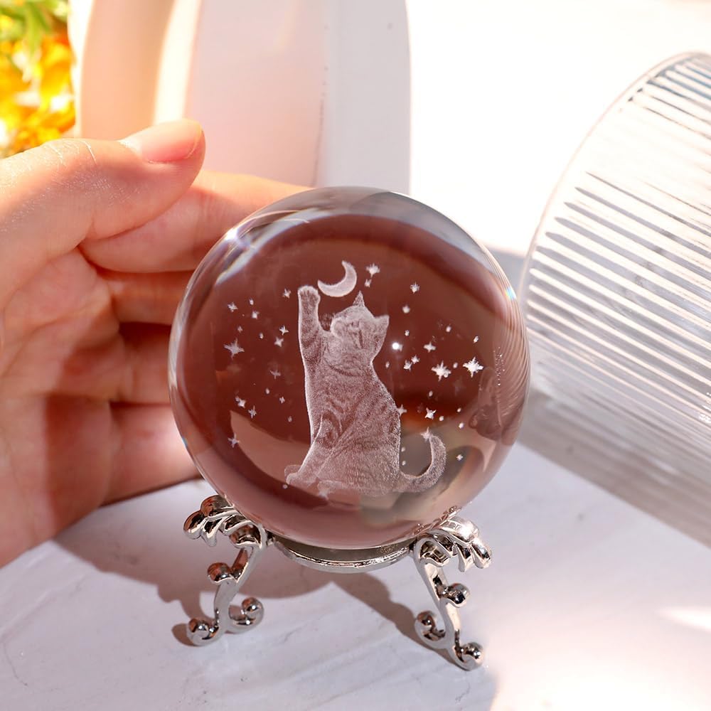 3D Solar System Crystal Ball Universe Gifts 60mm Glass Astronomy Globe Decor Science Planets Model Gift Space Themed Gifts for Space Enthusiasts and Model Collectors