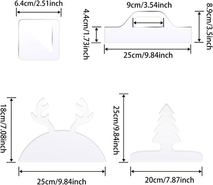 Router Templates, 4pcs Acrylic Charcuterie Board Handle Template, LYMOI Clear Cut Board Thick Handle Template, Angled Curvy Tracing Stencils Cut Guide Tools for Kitchen Woodworking. (Style 1)