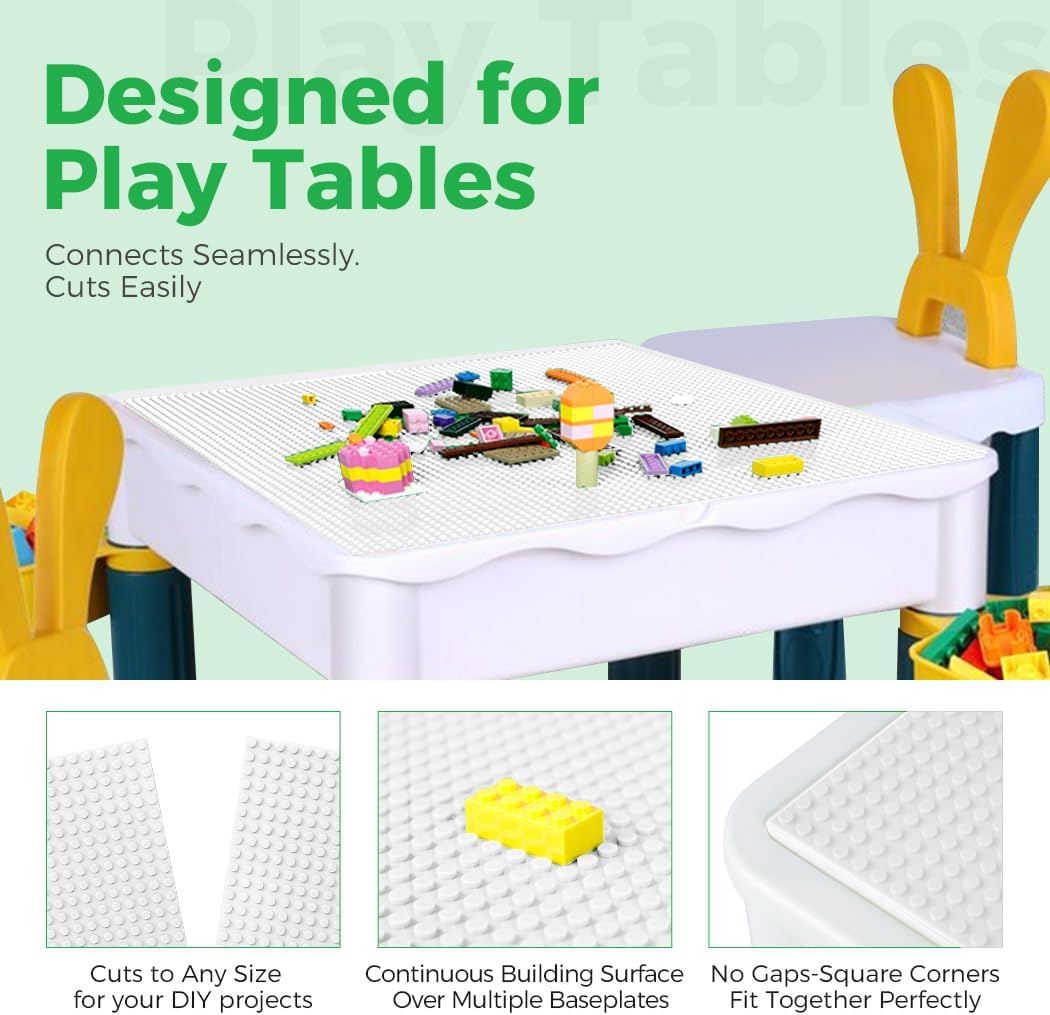 Classic Baseplates Building Plates-10" x 10" Building Boards,100% Compatible with All Major Brands and Activity Table, Creative Platforms Mats for Toy Bricks (Sand, 8 Pack)