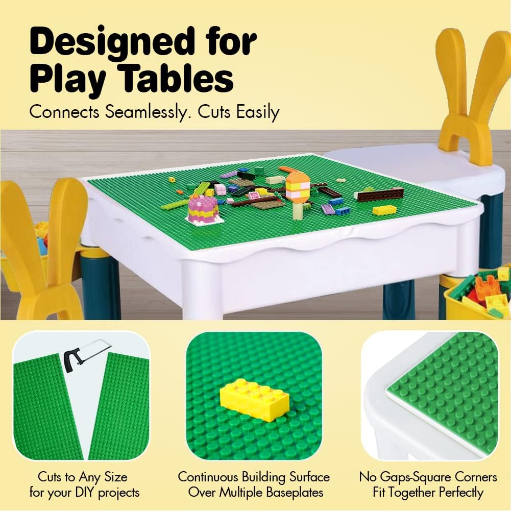 Classic Baseplates Building Plates-10" x 10" Building Boards,100% Compatible with All Major Brands and Activity Table, Creative Platforms Mats for Toy Bricks (Sand, 8 Pack)