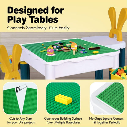 Classic Baseplates Building Plates-10" x 10" Building Boards,100% Compatible with All Major Brands and Activity Table, Creative Platforms Mats for Toy Bricks (Sand, 8 Pack)