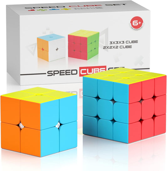 Vdealen Speed Cube Set, 2x2x2 3x3x3 Magic Cube Set, Puzzle Cube Toys Birthday Party Christmas Stocking Stuffers Gift for Kids Teens Adults(No Sticker)