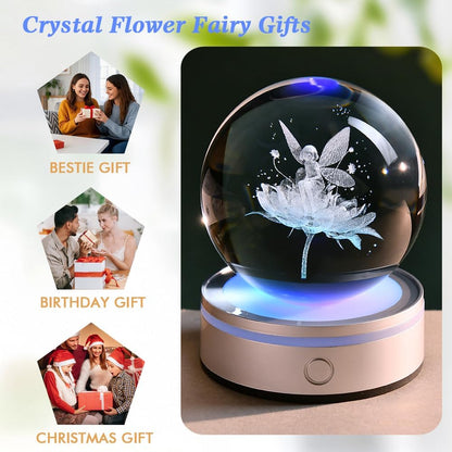 3D Solar System Crystal Ball Universe Glass Ball Space Astronomy Gift Planets Model Science Astrophysics Gifts Solar System Night Light Glass Globe Decor with 12 Colorful Modes Light Base