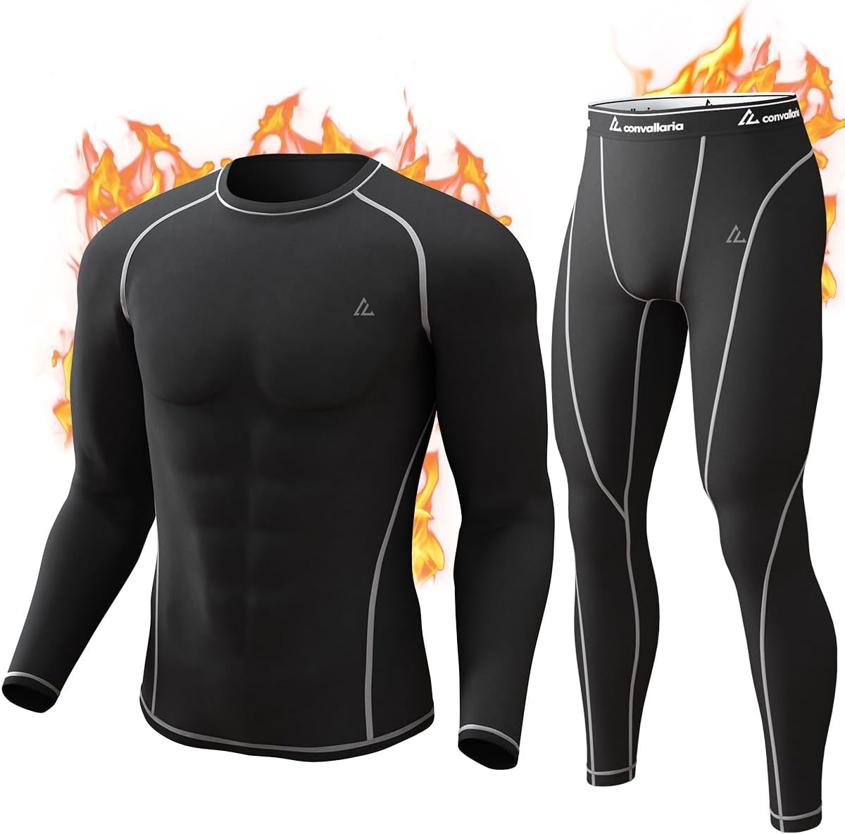 CL convallaria Thermal Underwear Long Johns Set Mens Winter Gift Hunting Gear Sport Base Layer Bottom Top - Colors A