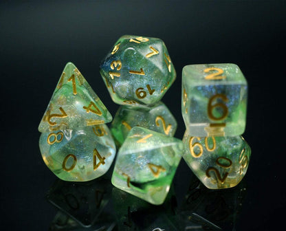 Polyhedral DND Dice Set RPG Rainbow Dice for Dungeons and Dragons(D&D) Role Playing Game,MTG,Pathfinder,Table Game,Math Games Dice Set with Dice Pouch