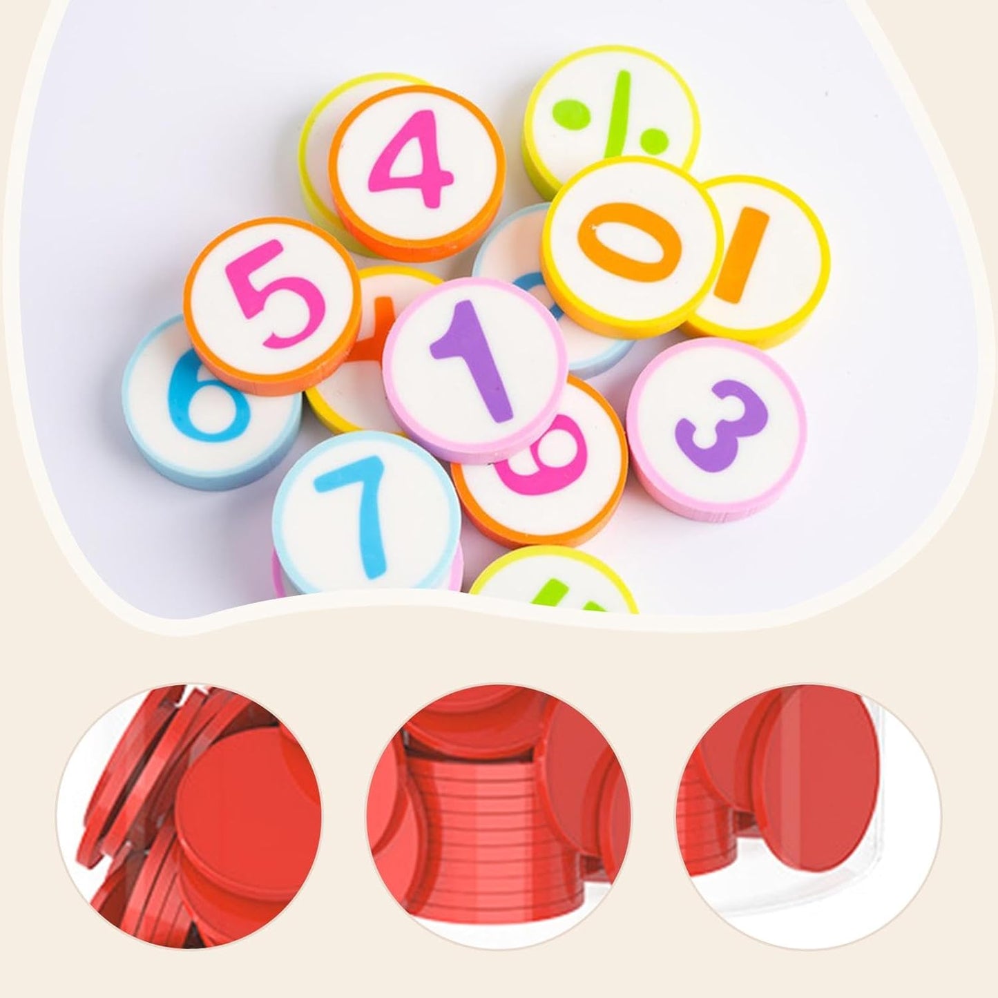 Counting Chips Math Counters 100pcs 25mm (1 inch) for Teaching Children, Lightweight Educational Manipulatives with Storage Box- Colorful