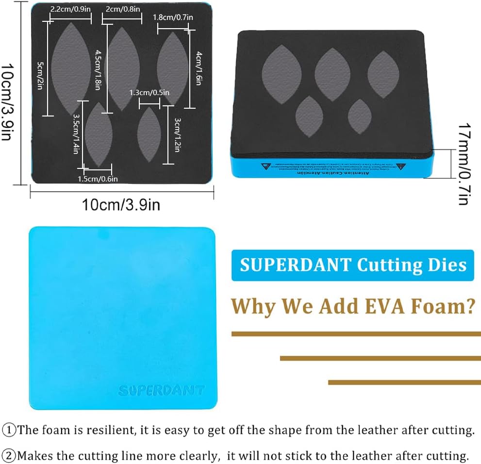 SUPERDANT Leather Cutting Dies 5 Size Leaves Earring Die Cutter Making Die Stacking Earring Cutting Machine Dangle Leather Wooden Dies Cuts for Jewelry Accessory Making Women Gifts Art Crafts DIY