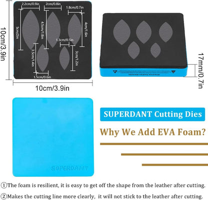 SUPERDANT Leather Cutting Dies 5 Size Leaves Earring Die Cutter Making Die Stacking Earring Cutting Machine Dangle Leather Wooden Dies Cuts for Jewelry Accessory Making Women Gifts Art Crafts DIY
