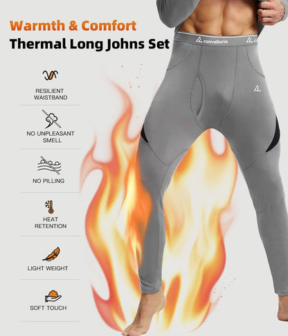 CL convallaria Thermal Underwear Long Johns Set Mens Winter Gift Hunting Gear Sport Base Layer Bottom Top - Colors A