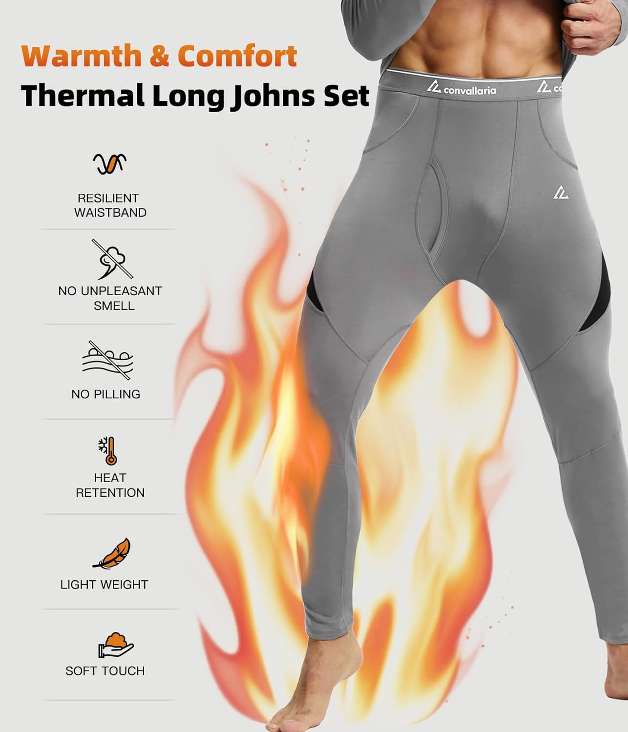 CL convallaria Thermal Underwear Long Johns Set Mens Winter Gift Hunting Gear Sport Base Layer Bottom Top - Colors B