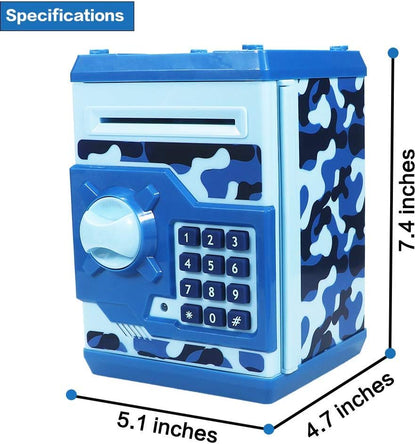 Mini ATM Piggy Bank ATM Machine Best Gift for Kids,Electronic Code Piggy Bank Money Counter Safe Box Coin Bank for Boys Girls Password Lock Case (Rose Gold)