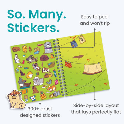 Animals Habitat 500+ Kids Sticker Book by Cupkin Toddler Airplane Travel Activity Coloring and Sticker Book, Road Trip Essentials, 12 Coloring Pages + 12 Scenes for Ages 2–8 Years - Colors B