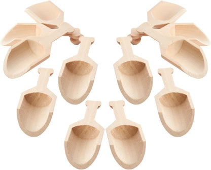 Unfinished Wood Spoon Scoops Set of 6 by Factory Direct Craft for Bath Salts, Sugar Scrubs, Spices or Educational Sensory Bins - 4-1/8 Inches Long