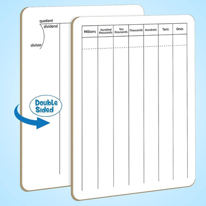 Multiplication Chart Whiteboard - Double-Sided Times Table, 9" x 12" Dry Erase Board, Math Manipulatives White Board for Kids Students, Classroom and Home Learning