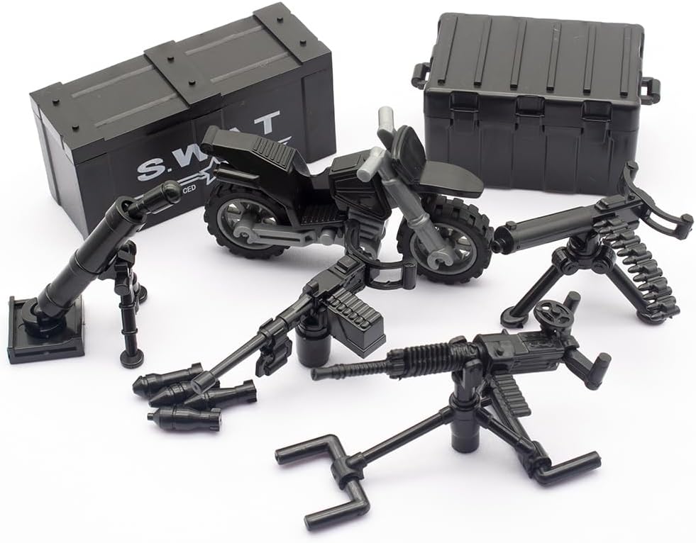 Army Equipment Gear Sets, Swat Team Building Block Toys, Special Military Soldier Style Weapon Sets, Military Weapon Pack Accessories Kits Toys, Accessories Compatible with Major Mini figure