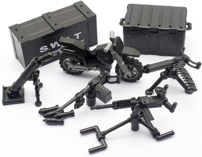 Army Equipment Gear Sets, Swat Team Building Block Toys, Special Military Soldier Style Weapon Sets, Military Weapon Pack Accessories Kits Toys, Accessories Compatible with Major Mini figure