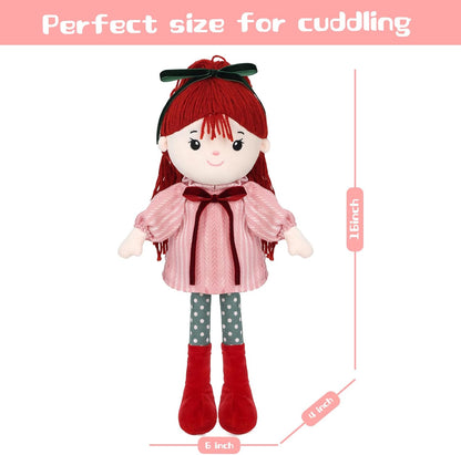 Soft Baby Doll Toys,16 inch Educational Plush Doll for Girls Learning Sensory Montessori Toy Birthday Gifts Cuddly Plush Toys for Toddler Kids (Yellow)