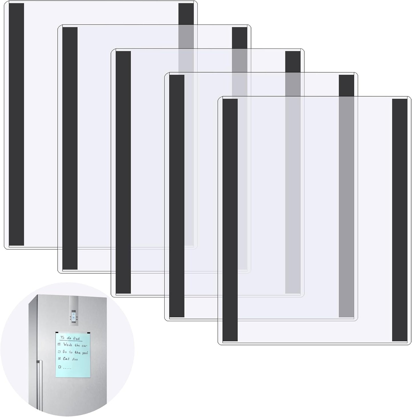 10 Pcs 8.5'' x 11'' Rigid Magnetic Sign Holders - Clear Plastic Document Frames with Magnet Borders for Letter Size Posters - Perfect for Home, Office, and Store Displays