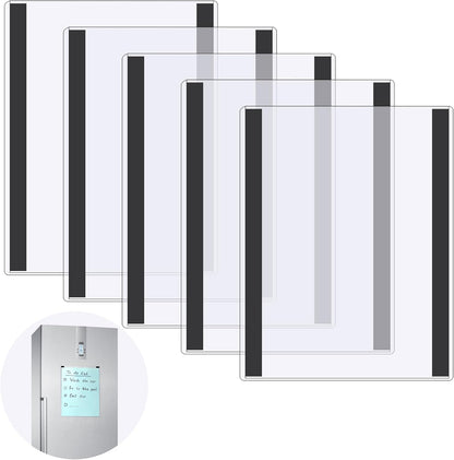 10 Pcs 8.5'' x 11'' Rigid Magnetic Sign Holders - Clear Plastic Document Frames with Magnet Borders for Letter Size Posters - Perfect for Home, Office, and Store Displays