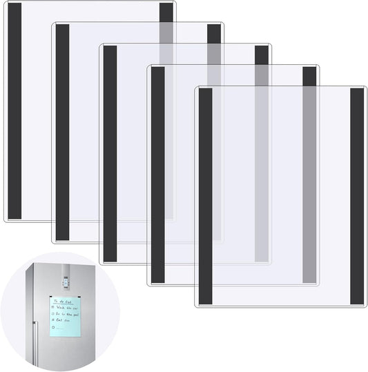 10 Pcs 8.5'' x 11'' Rigid Magnetic Sign Holders - Clear Plastic Document Frames with Magnet Borders for Letter Size Posters - Perfect for Home, Office, and Store Displays
