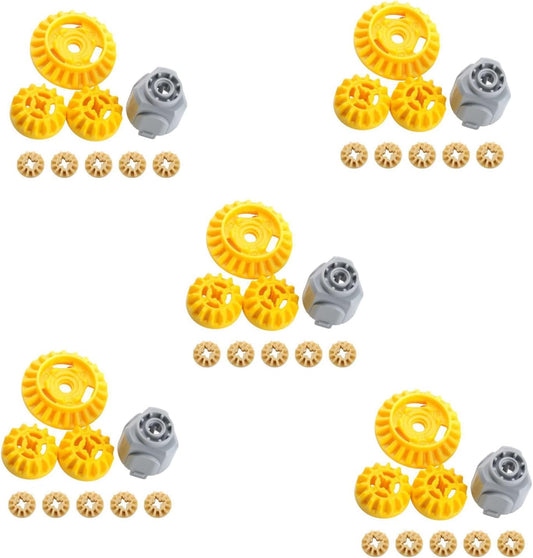 5Sets Differential Gear Set for Building Blocks Yellow and Gray Compatible with Standard Building Blocks Technical Modification Parts 65414 69761 69762 6589