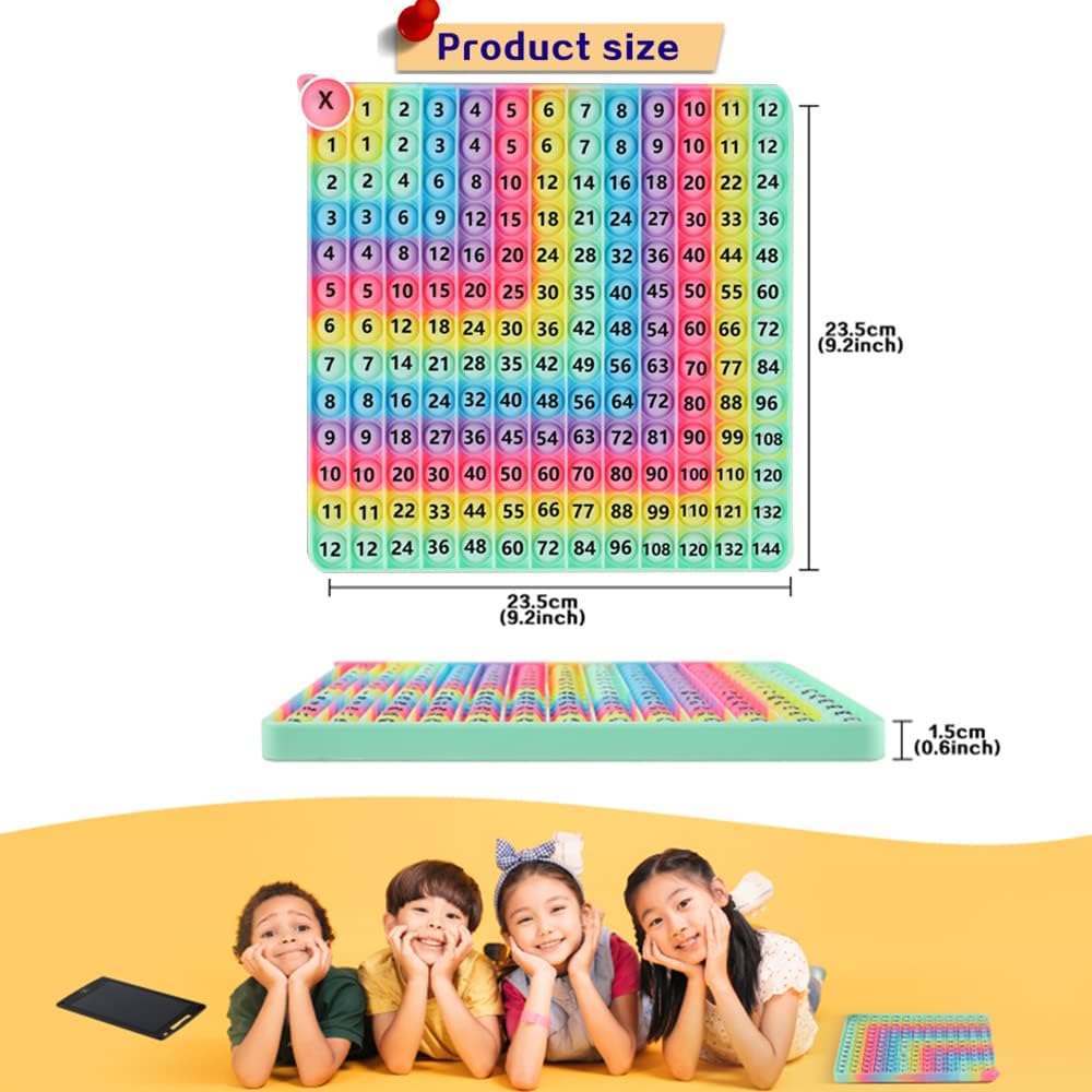 Multiplication Game Table Digital Multiplication Board Game, Addition and Multiplication in One, Rainbow Dimple Fingertip Toy, Create Stress-Relieving Math Manipulation (1 Piece)