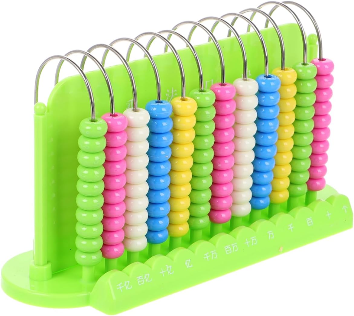 Toddmomy Kids 12 Rods Abacus for Math Learning Lightweight Portable Educational Bead Counting Tool Early Development Arithmetic Toy