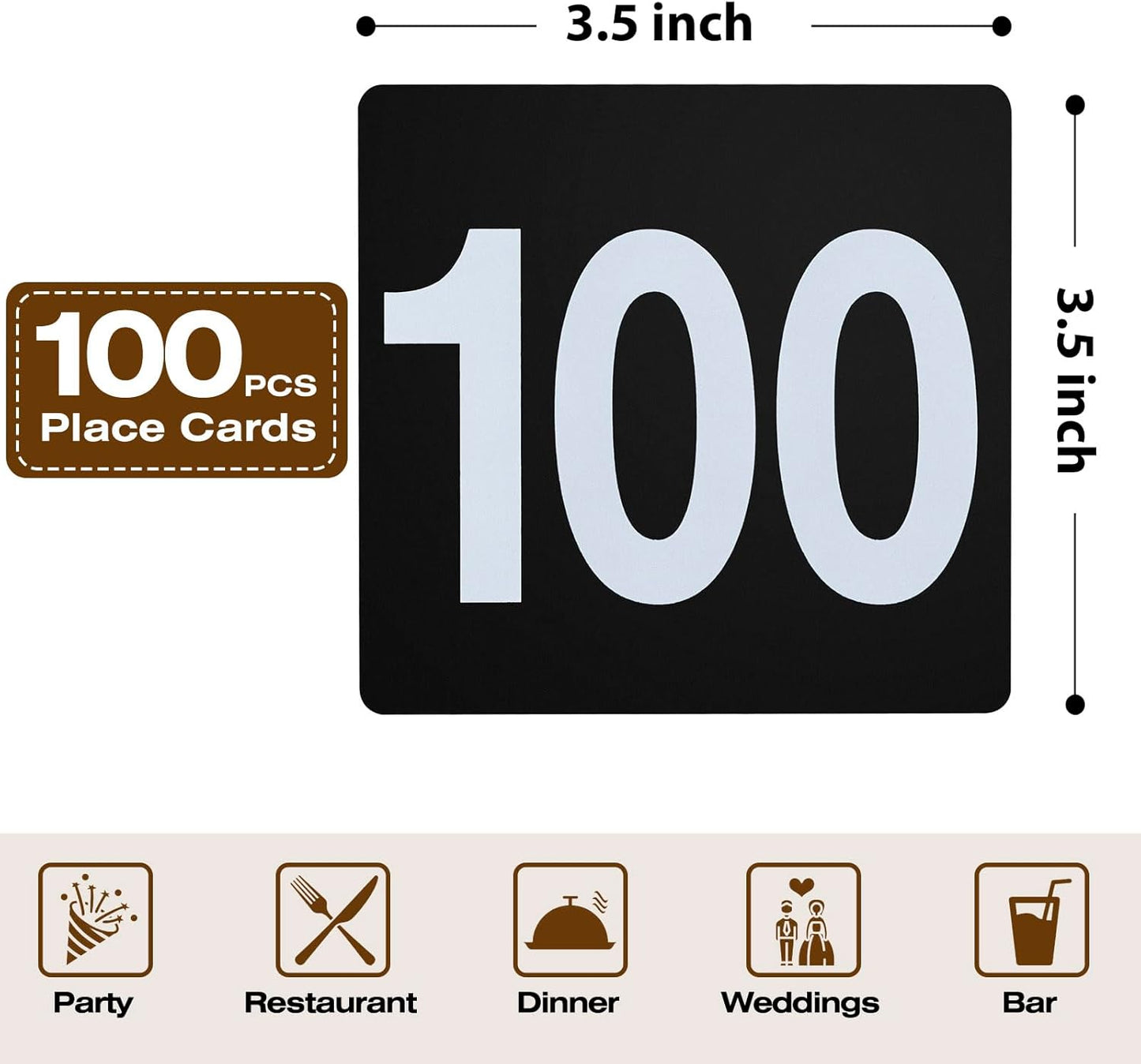Toncoo 50Pcs Table Numbers 1-50, 3.7x4 Inch Plastic Table Numbers, Double Sided Table Number Cards - for Wedding Reception Restaurant Table Numbers Place Cards, White