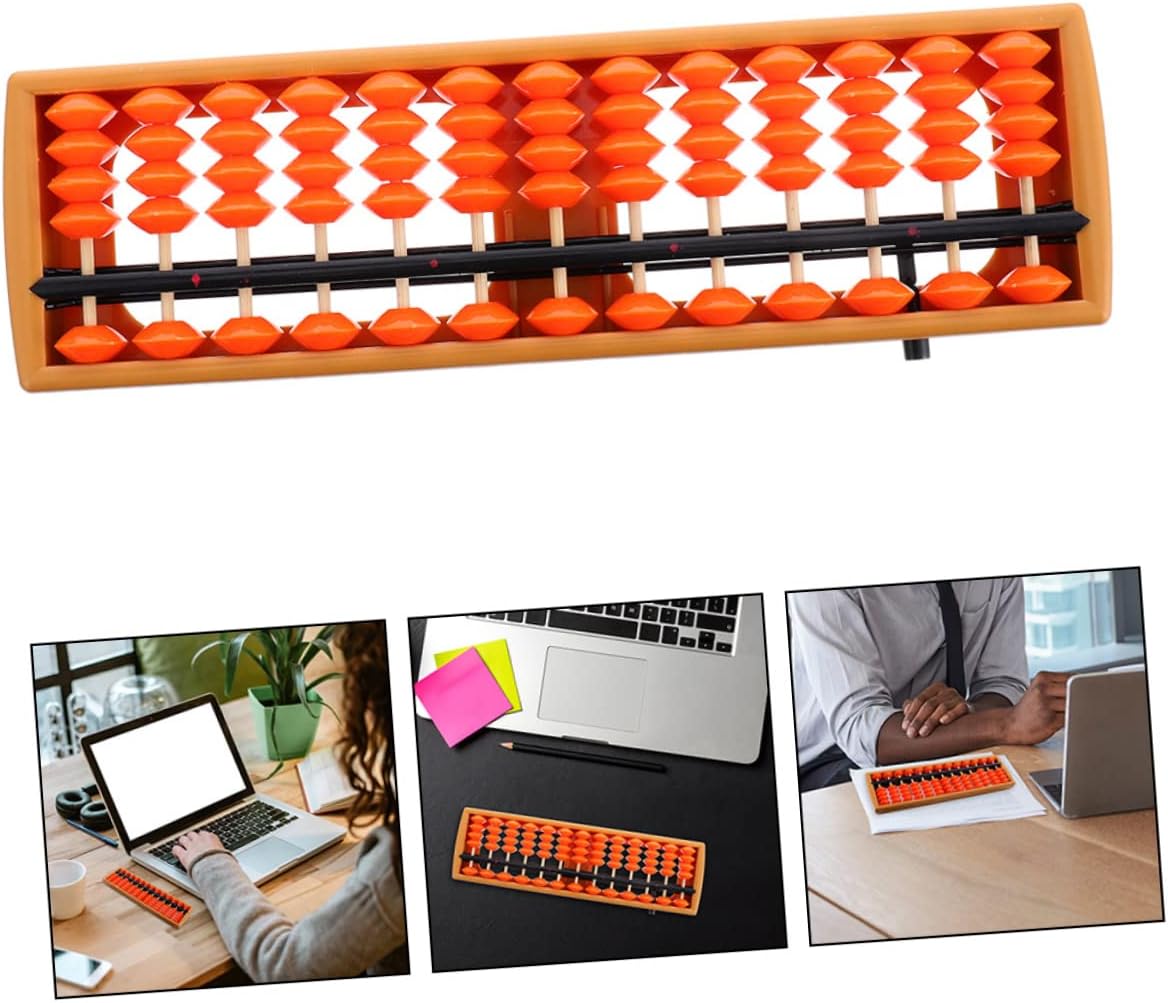 TOYANDONA Educational Chinese Abacus for Boys and Girls Section Counting Tool for Math Learning Enhancing Memory and Coordination for Preschool and Elementary Students Orange and Black